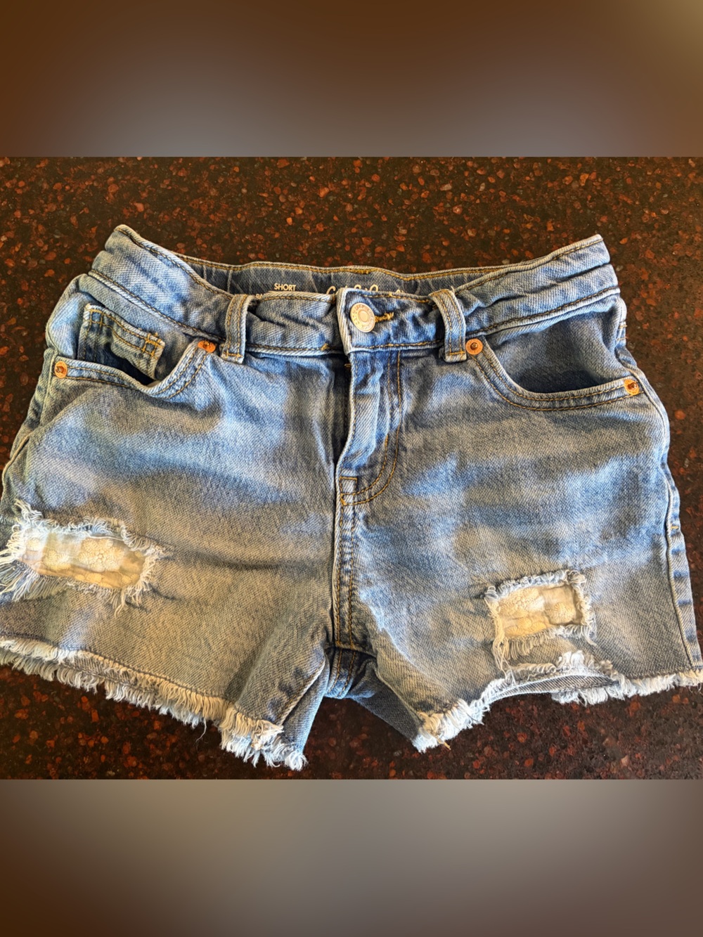 Cat & Jack Light Blue Distressed Denim Jean Shorts